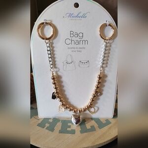 Michele Gold and Silver Heart Bag Charm